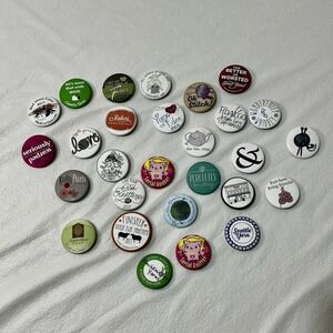 Lot Of 28  KNITTING PINBACKS -‎ Buttons Badges 1.5" Set Hobby Yarn Craft Knit